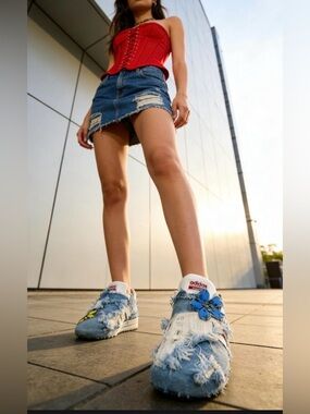 CUSTOM DISTRESSED ADIDAS! Seriously destroyed distressing, crystal bling!